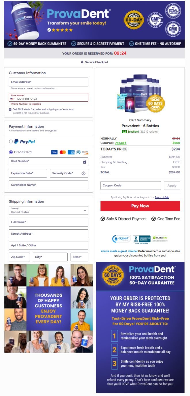 provadent-official-website-secure-order-page